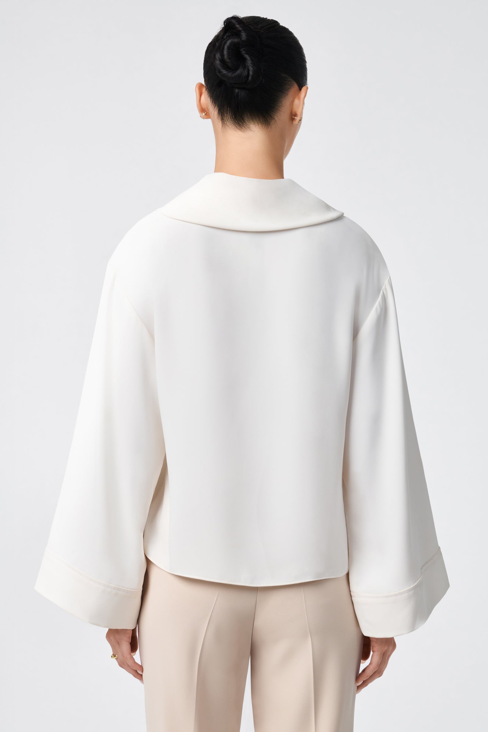Staged Folded Collar Top
