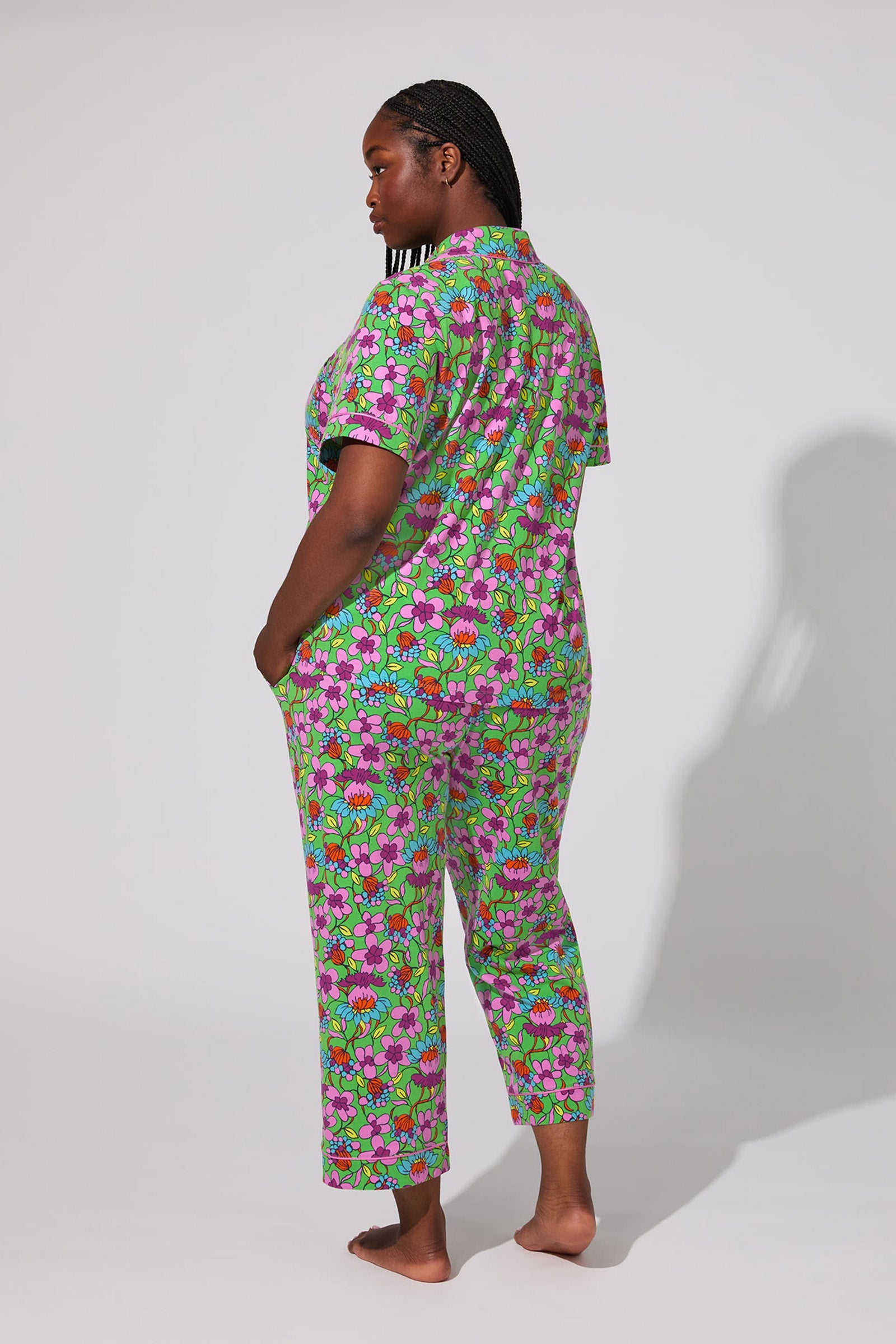 Crop PJ Set - Garden Floral