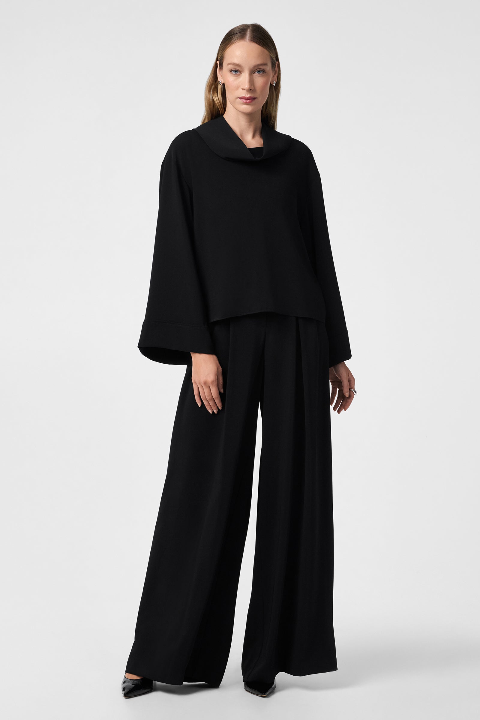 Staged Folded Collar Top