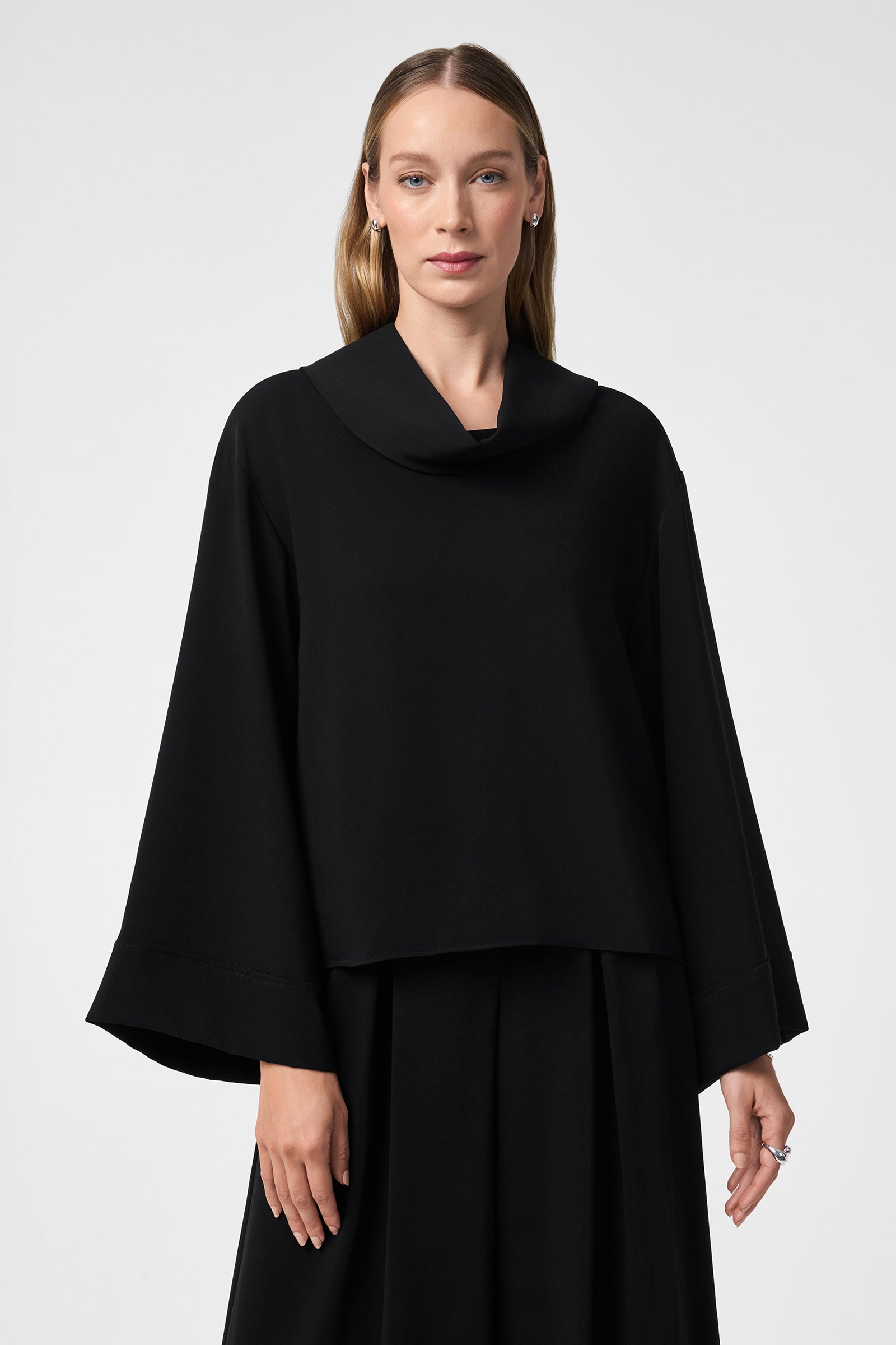 Staged Folded Collar Top