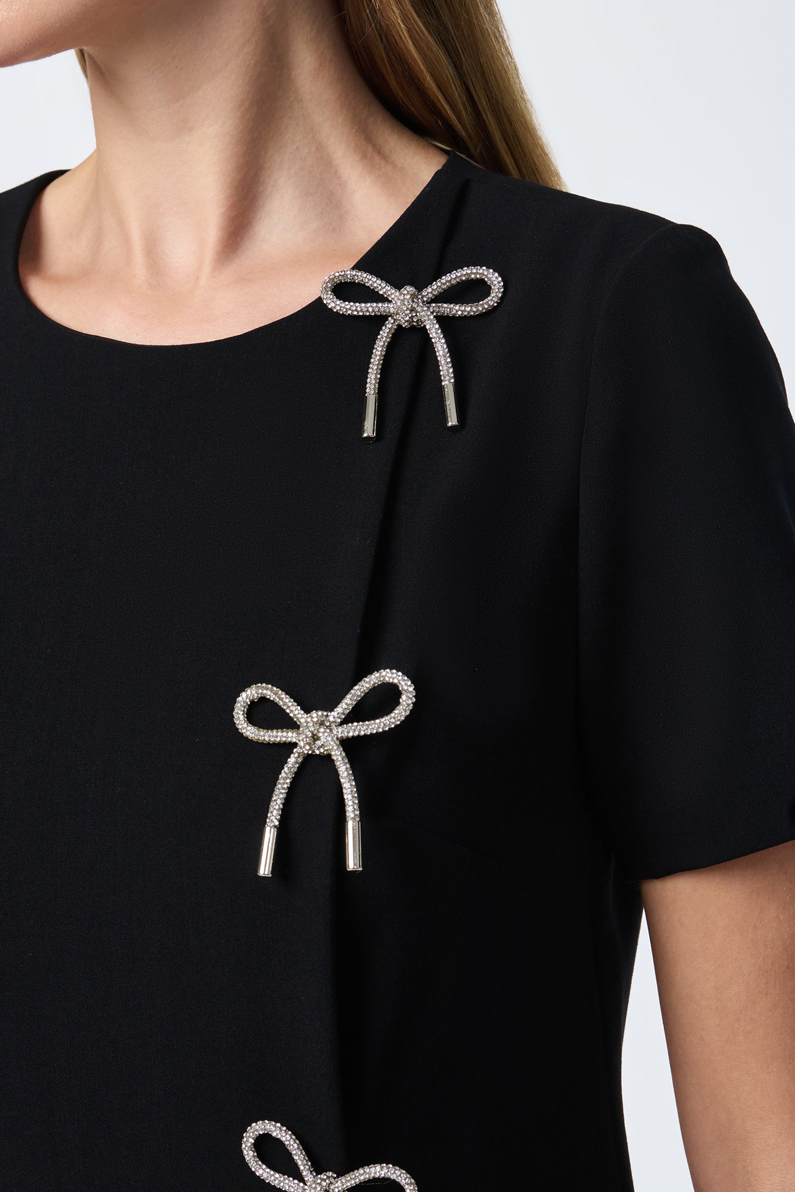 Diamonds Crystal Bows Sheath Dress
