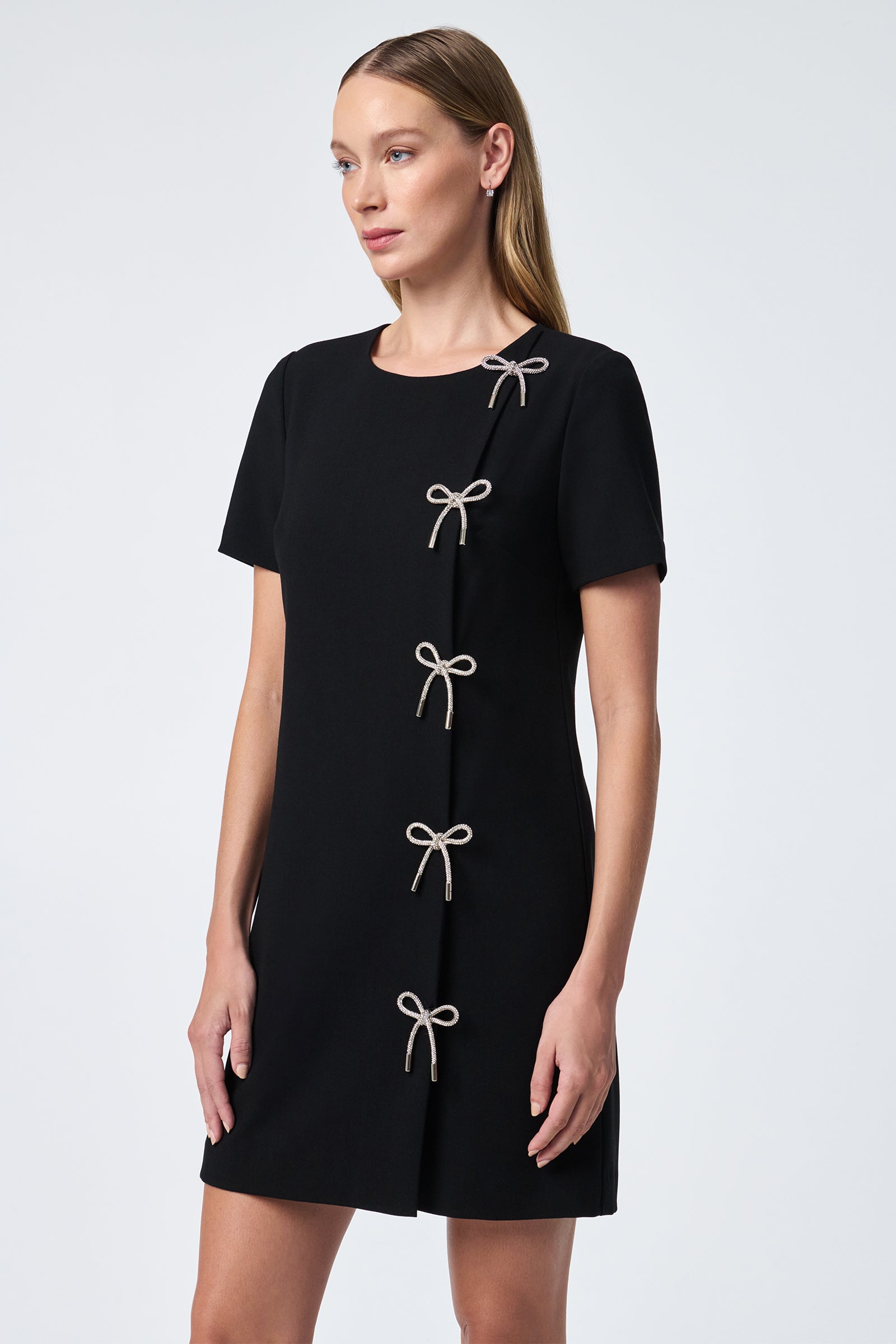 Diamonds Crystal Bows Sheath Dress