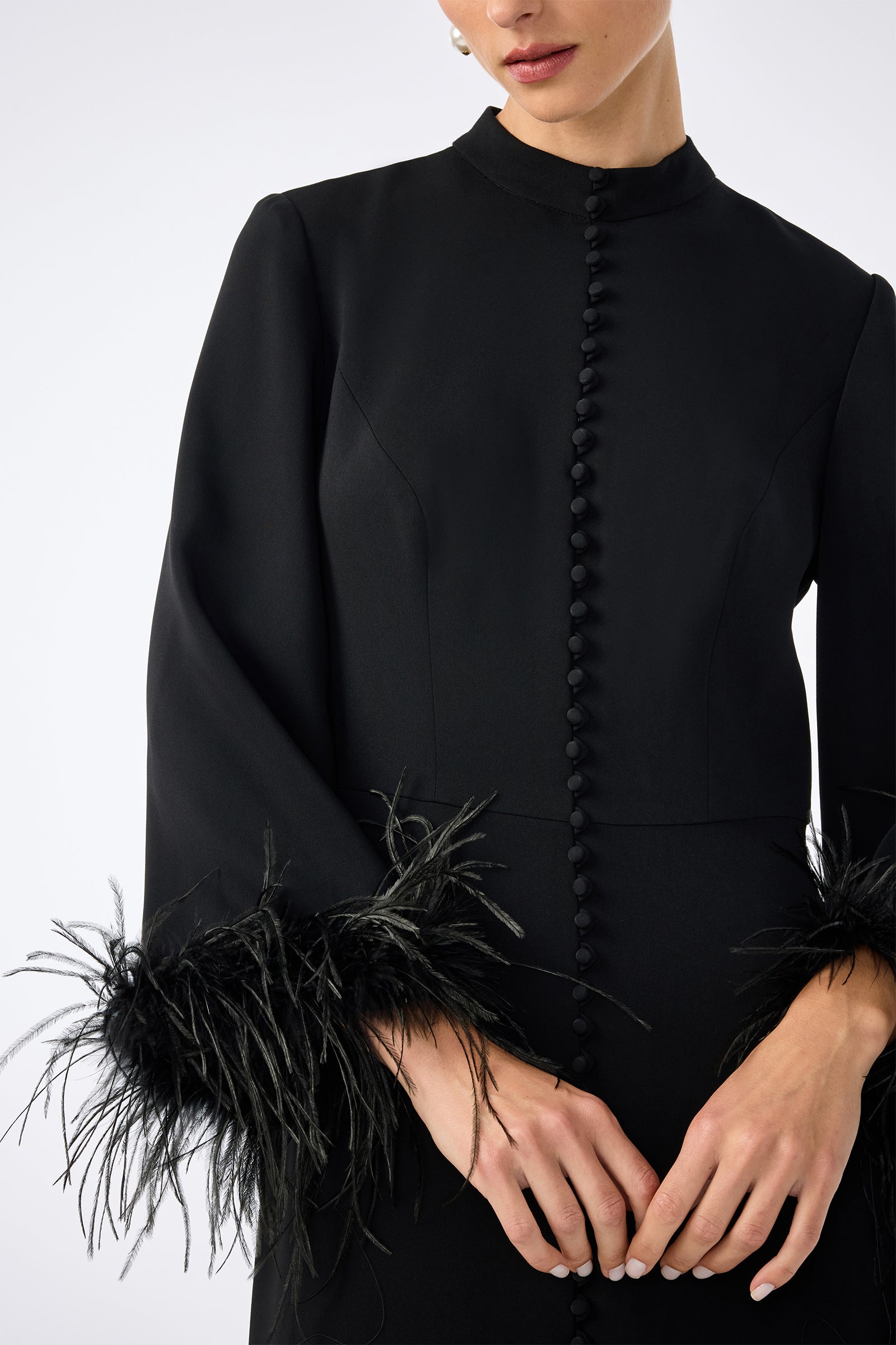 Montmartre Feather-Cuff Maxi Dress