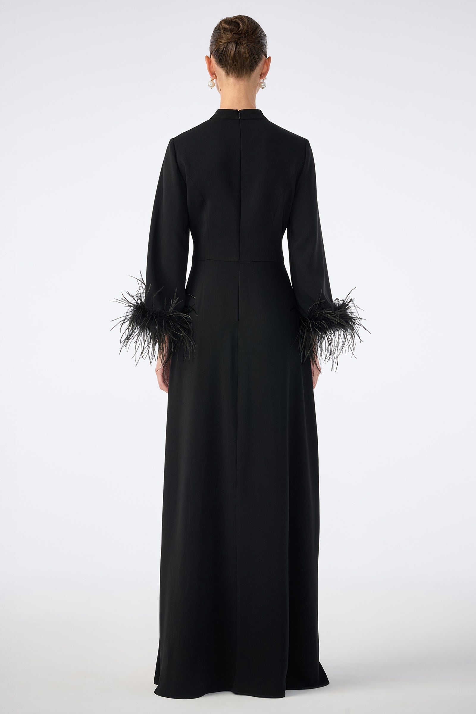 Montmartre Feather-Cuff Maxi Dress