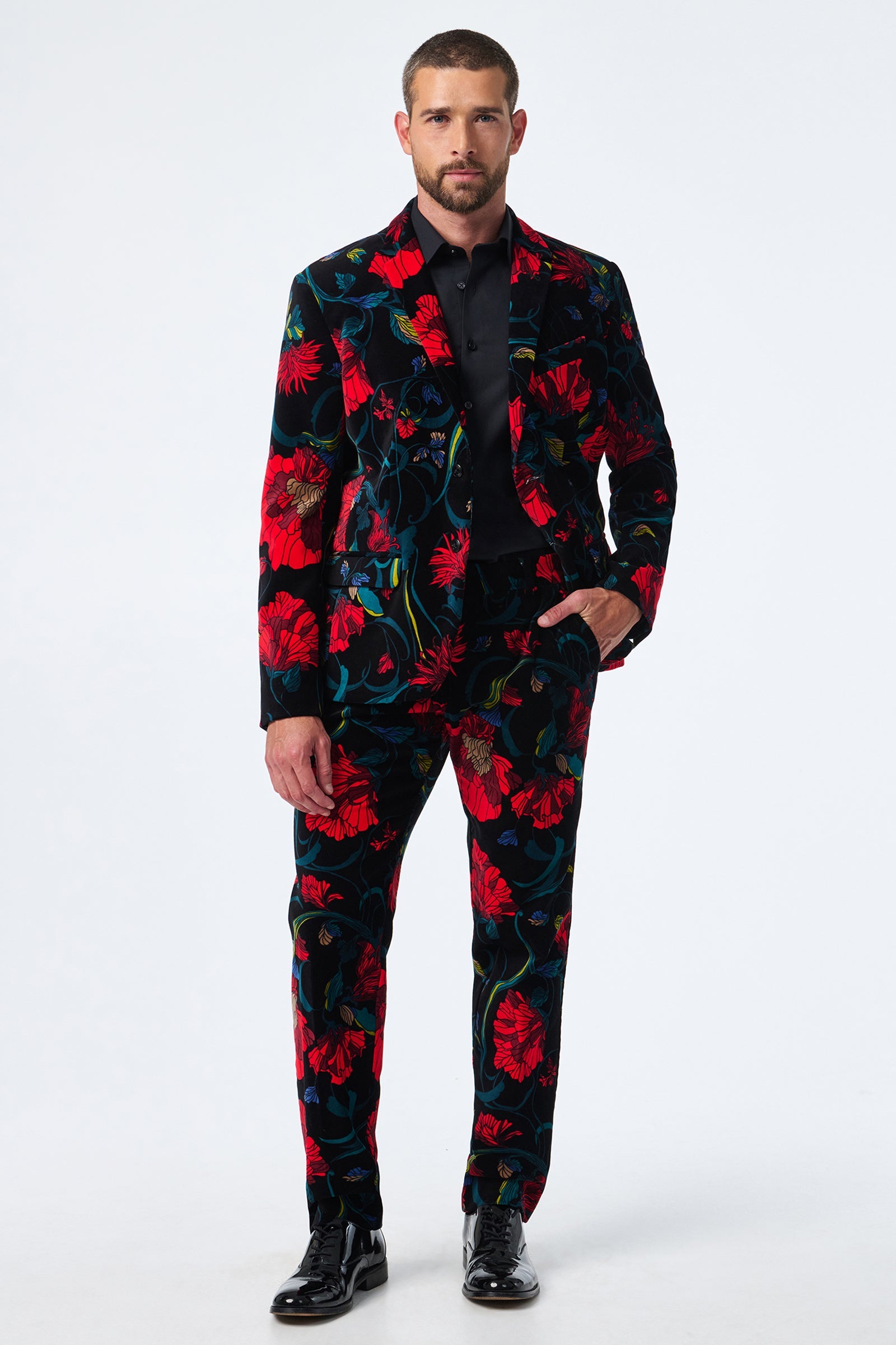 Thurston Printed Velvet Blazer