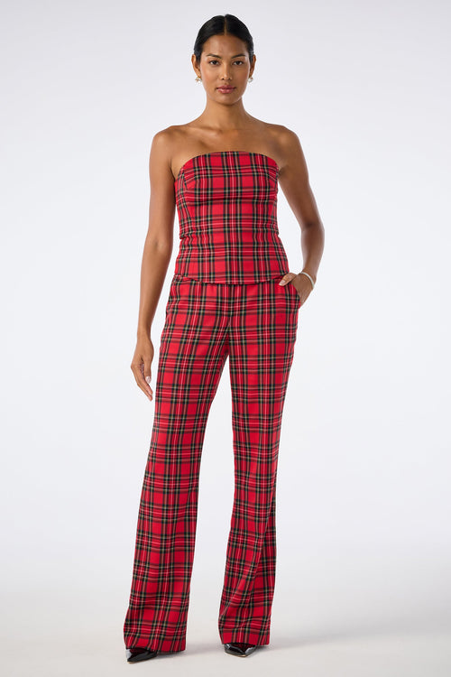 Arden Strapless Tartan Top