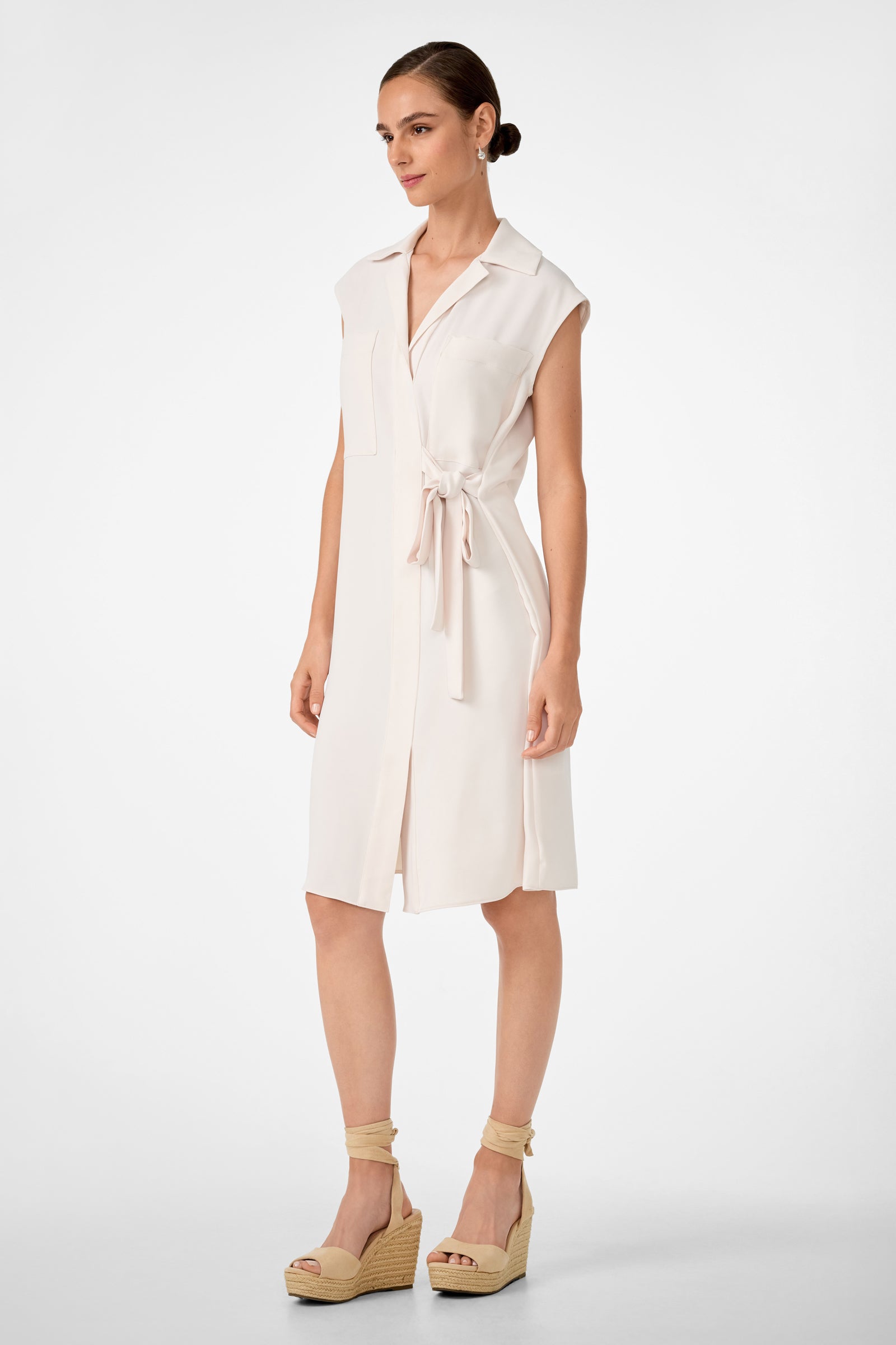 Meron Short-Sleeve Tie-Front Dress