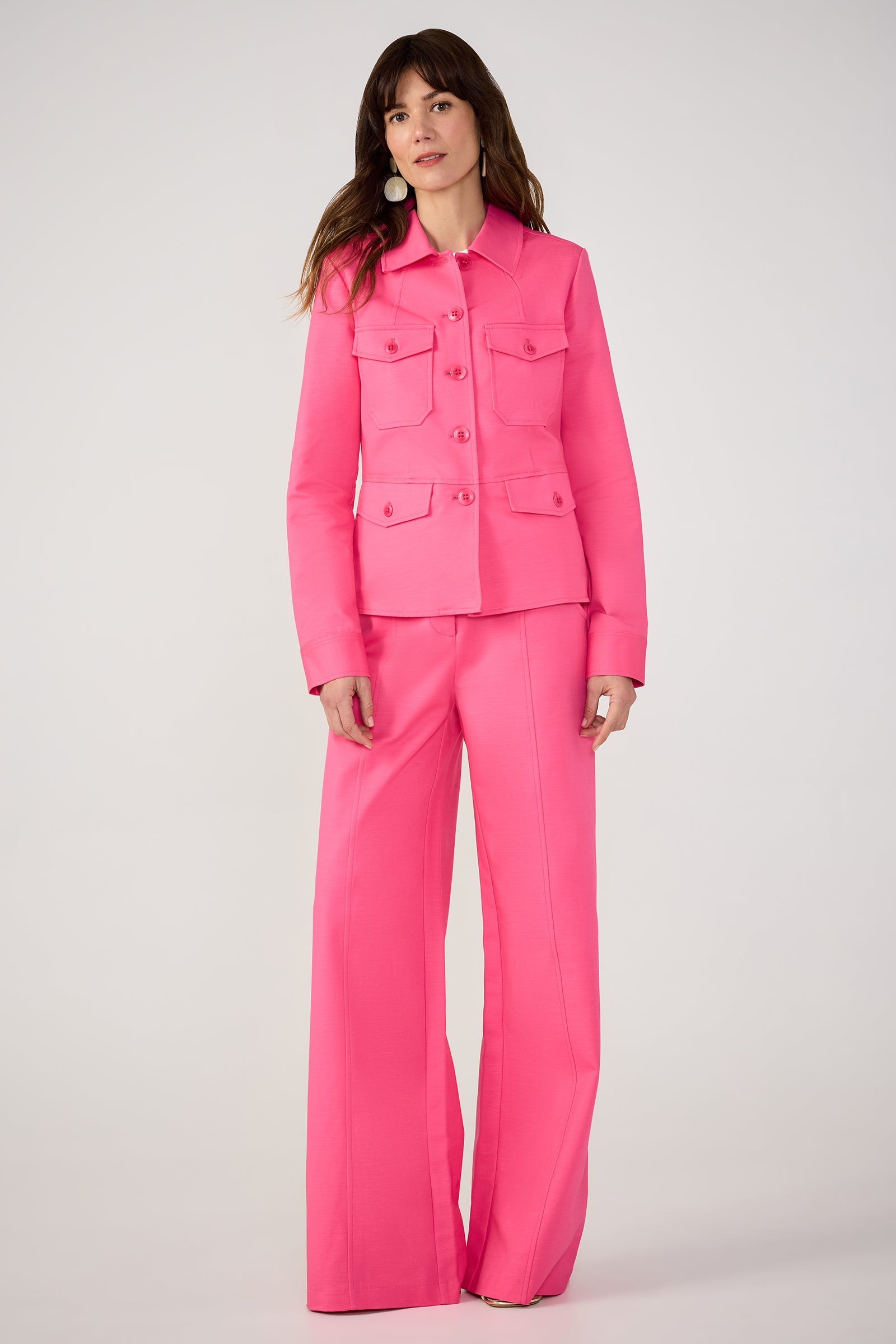 Half Court Wide-Leg Pant -Solid Suiting