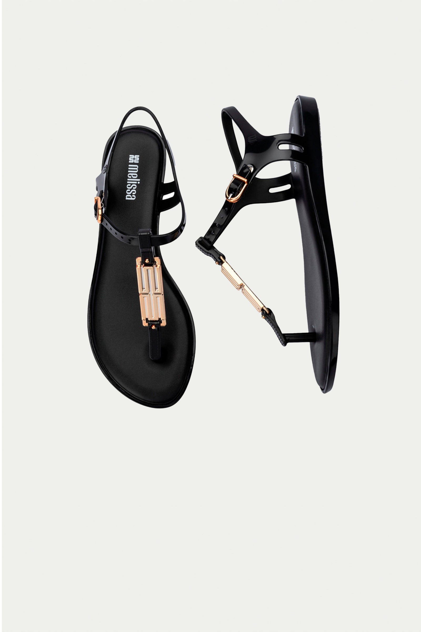 Melissa Solar Chic T-Strap Sandal - Black