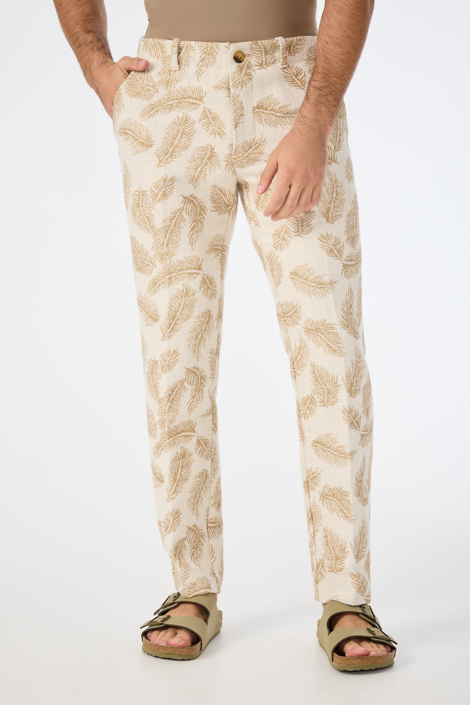 Alex Slim Trouser - Desert Fronds Jacquard