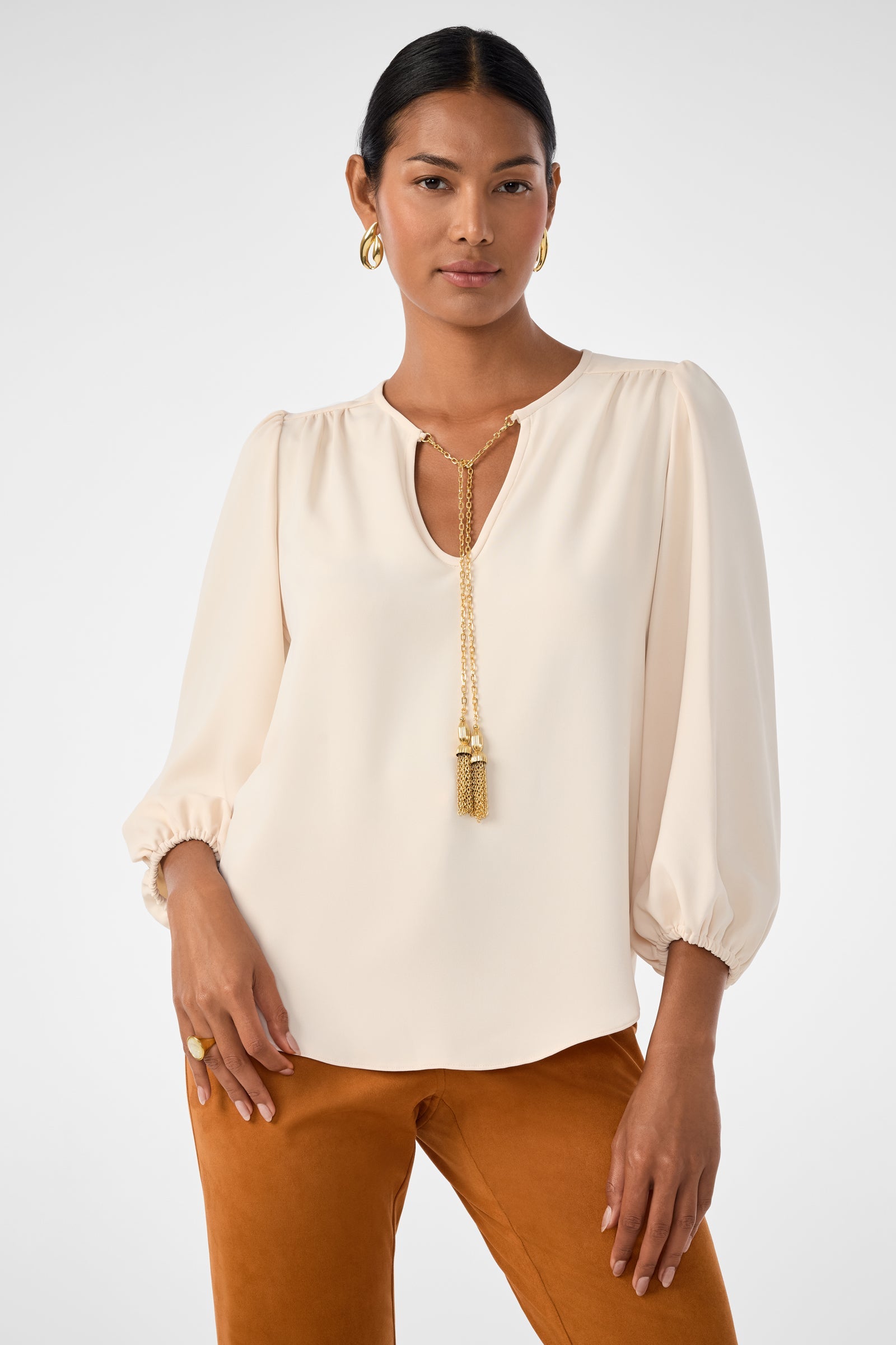 Morabi Split-Neck Top