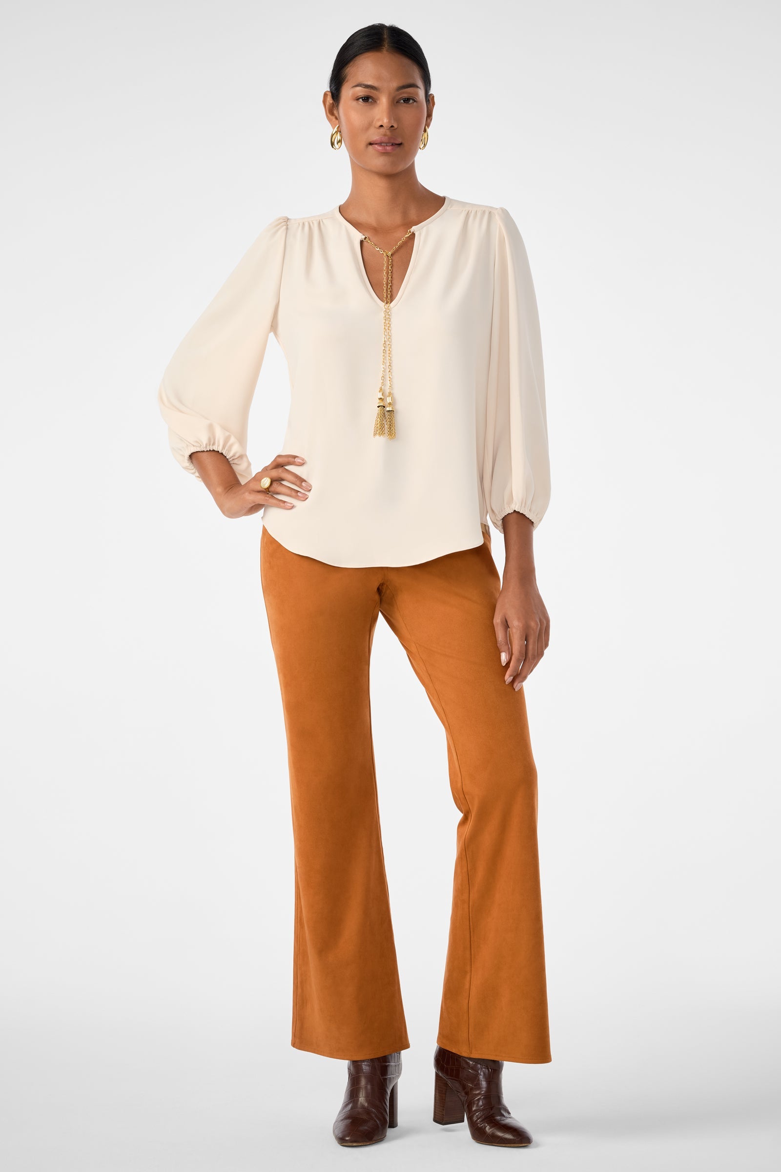Morabi Split-Neck Top