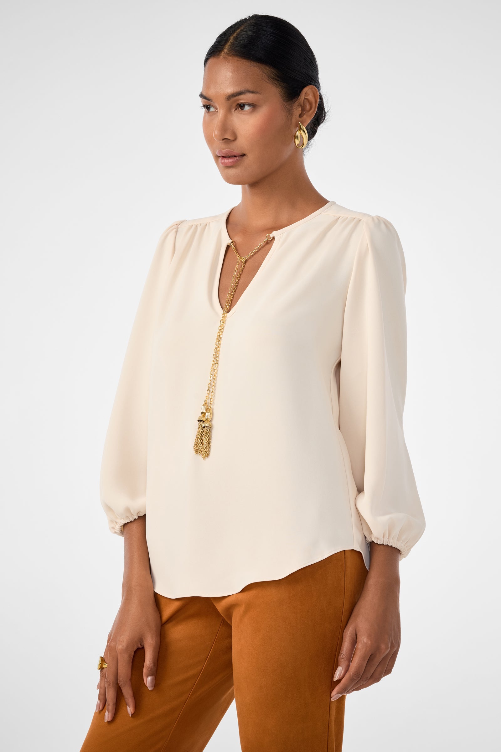 Morabi Split-Neck Top