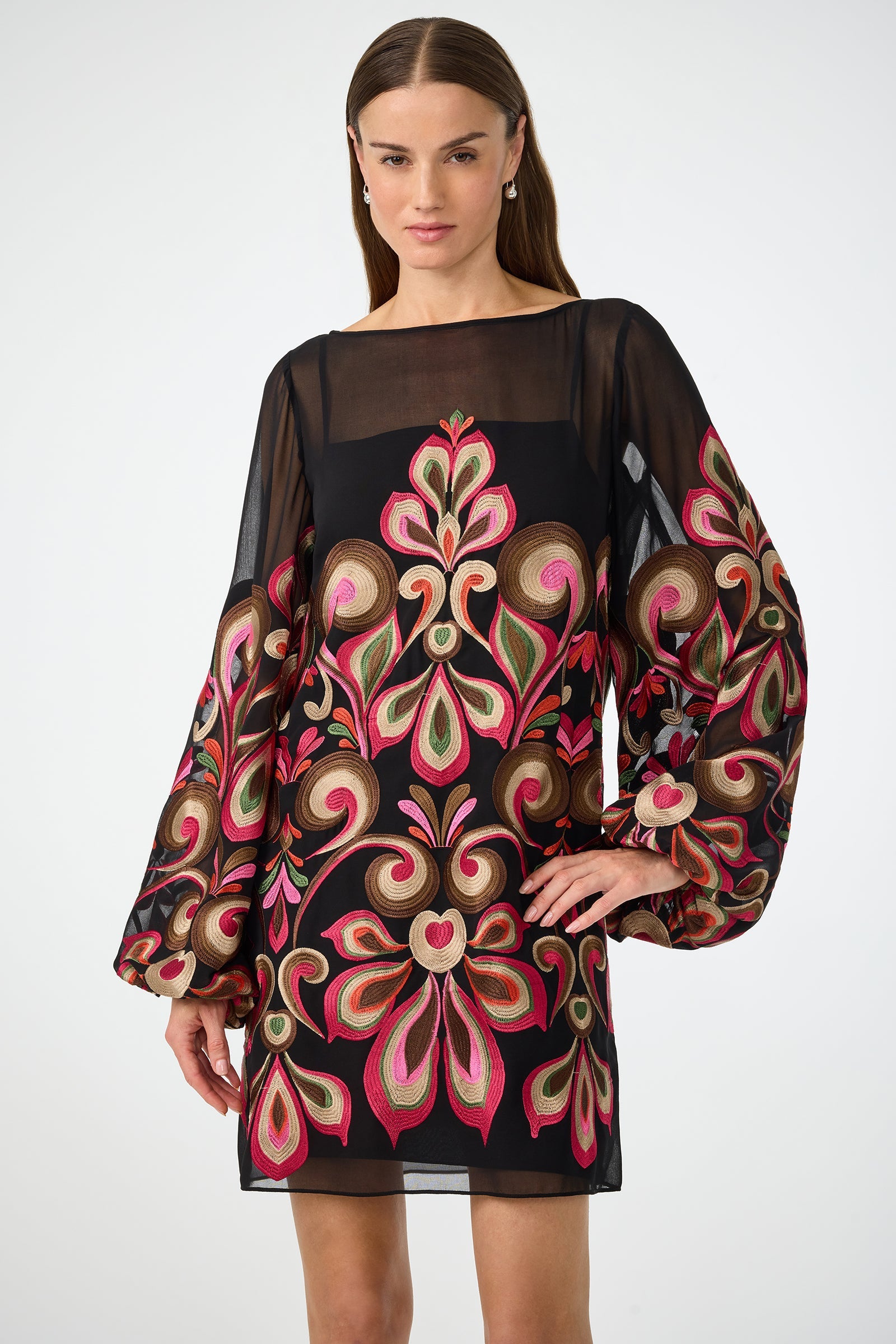 Salim Embroidered Mini Dress