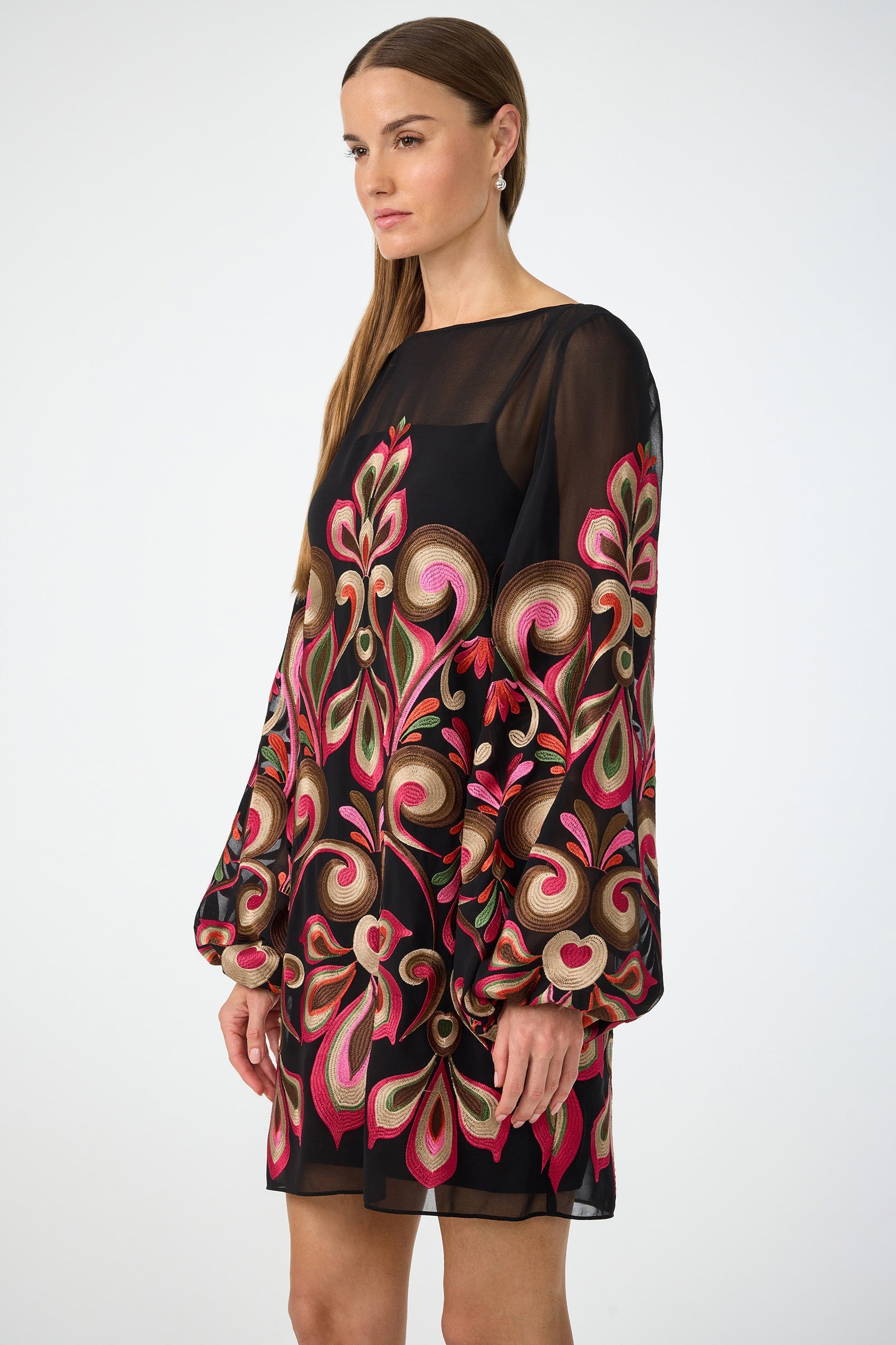 Salim Embroidered Mini Dress
