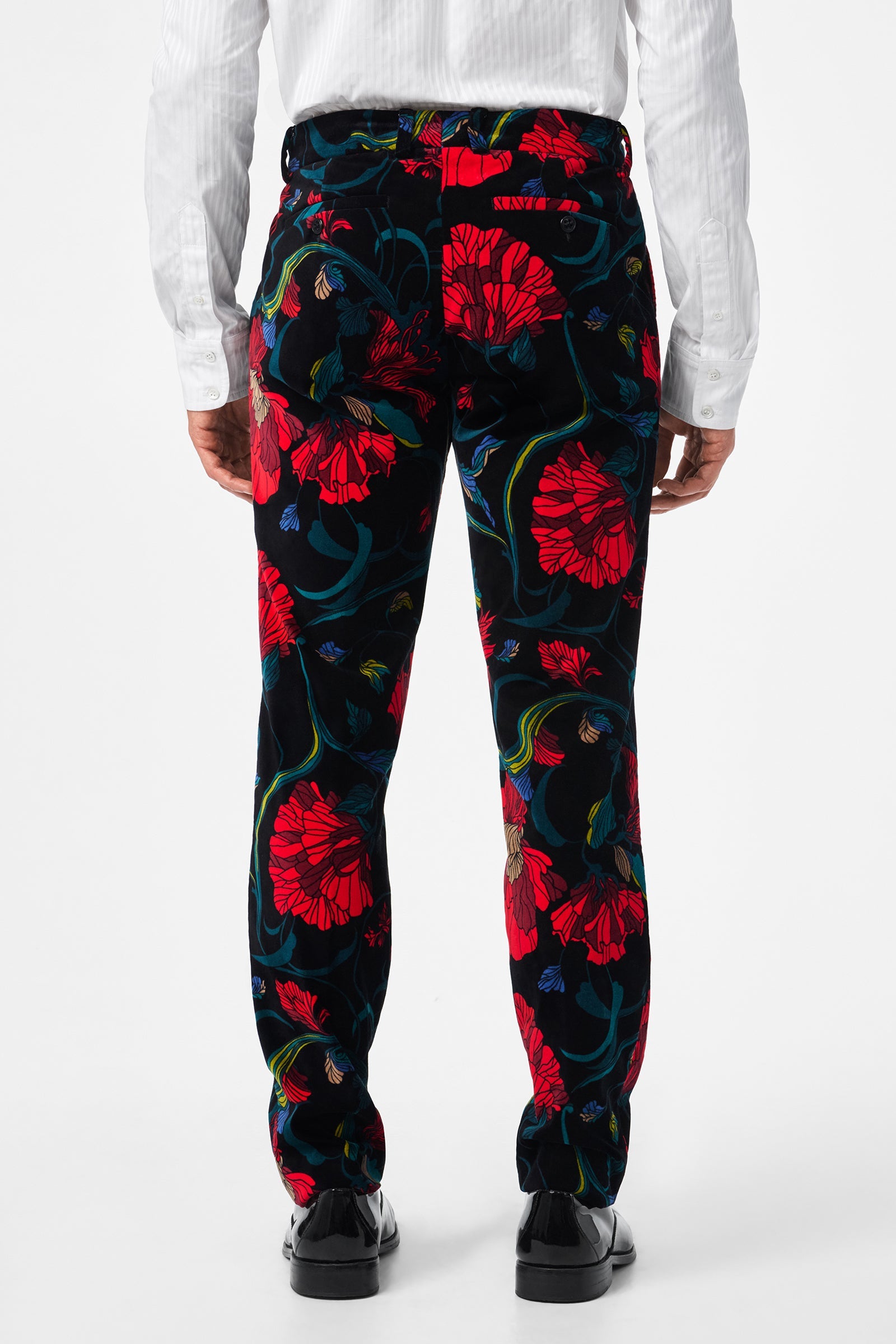 Clyde Slim Printed Velvet Trouser