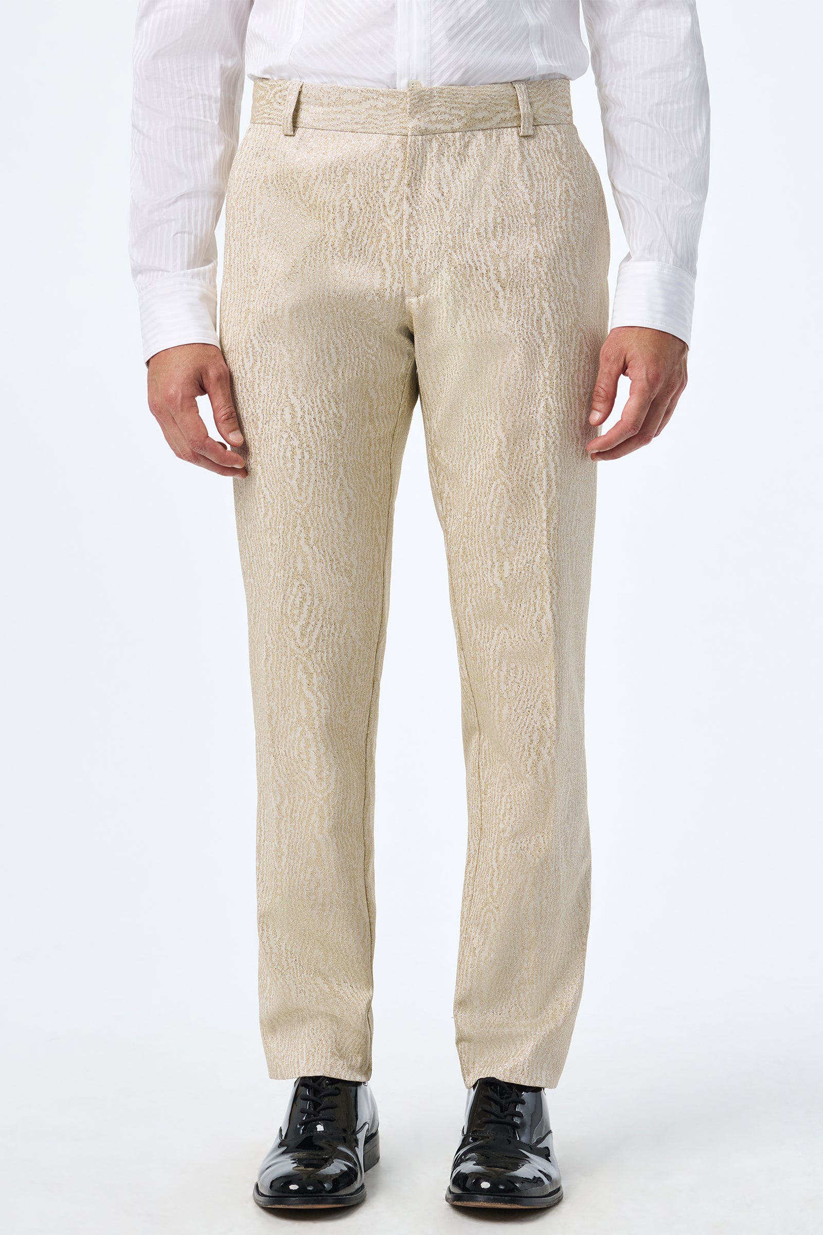 Clyde Slim Trouser - Gold Moire