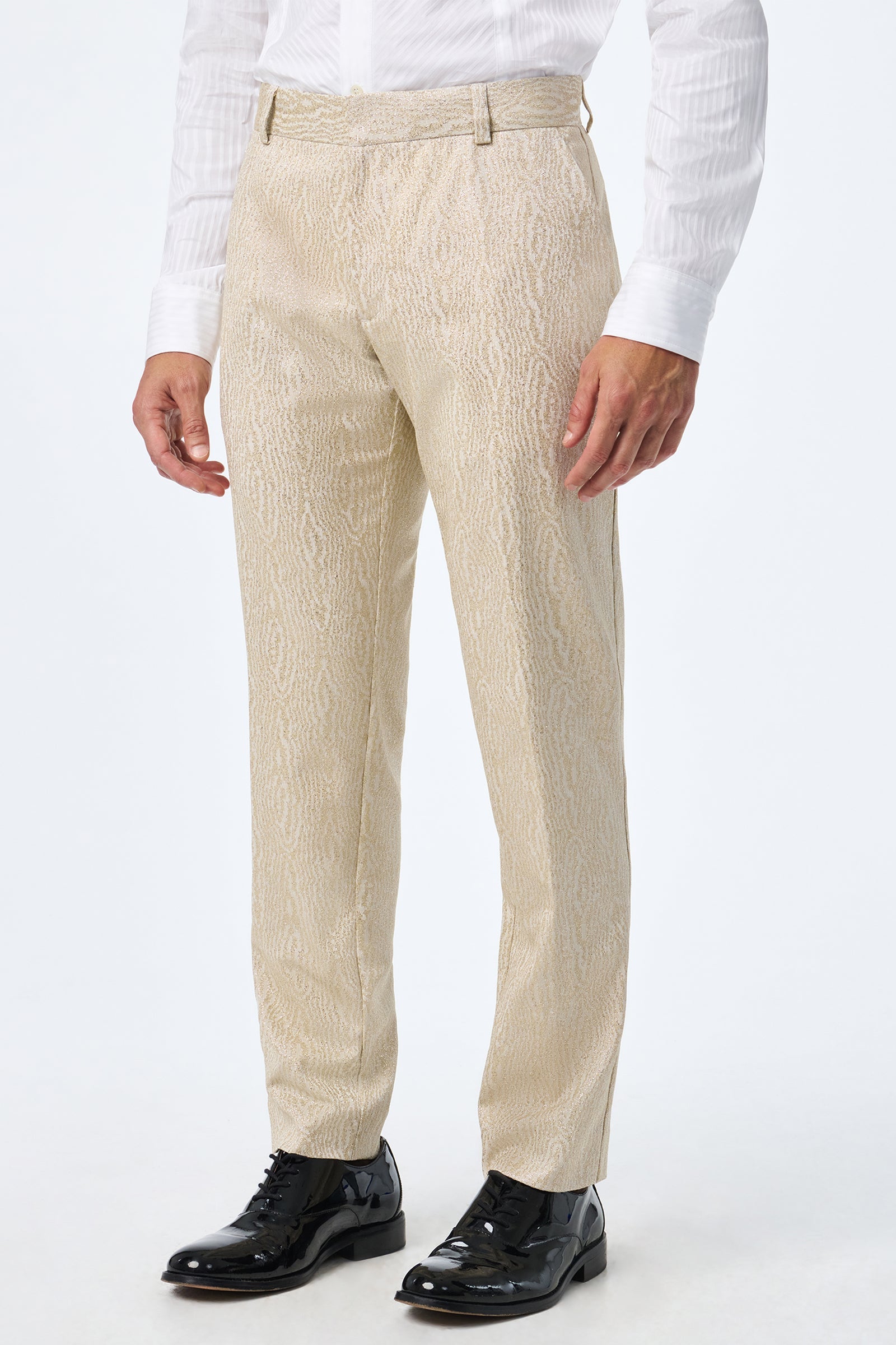 Clyde Slim Trouser - Gold Moire