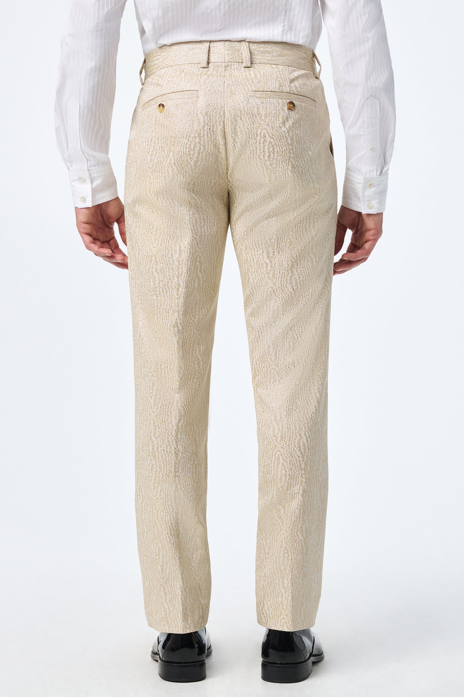 Clyde Slim Trouser - Gold Moire