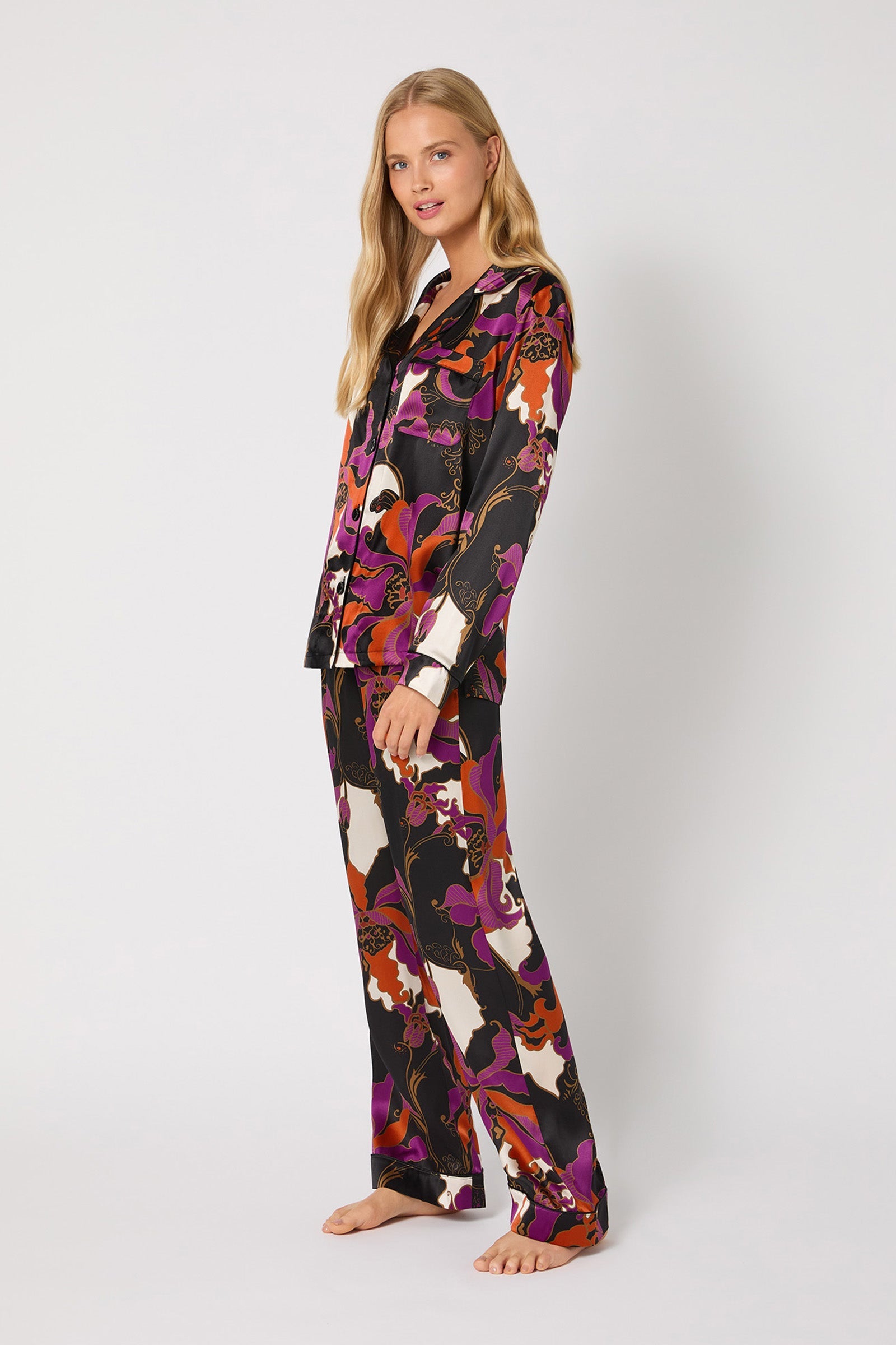 Classic Silk PJ Set - Fall Floral