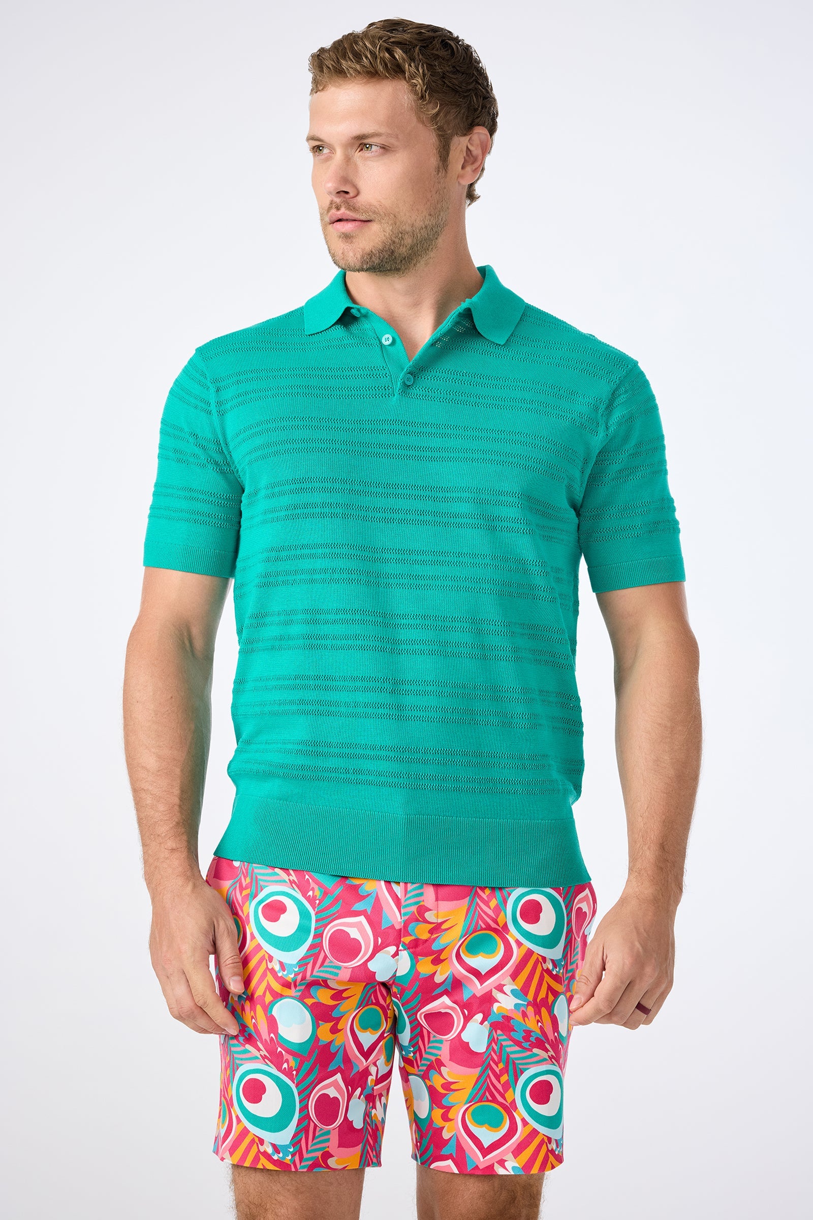 Edison Short-Sleeve Striped Polo