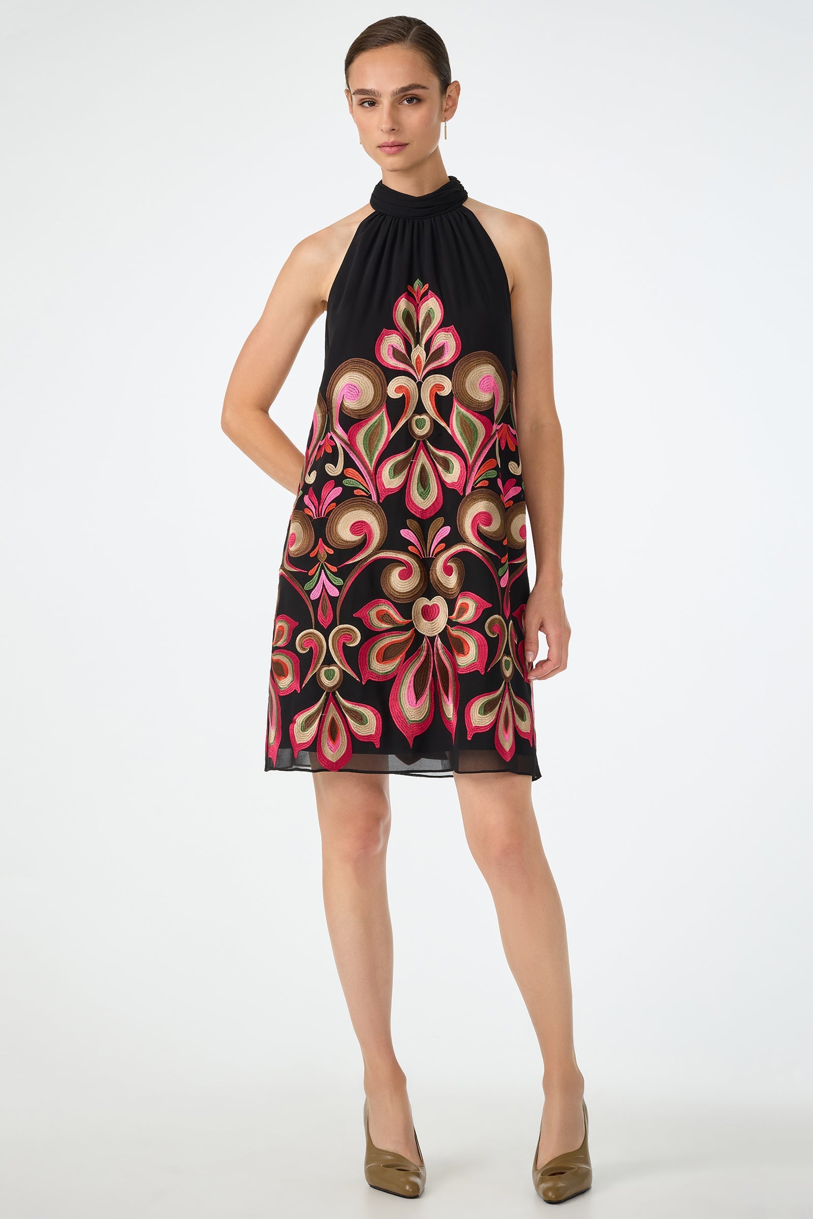 Zana Embroidered Mini Dress