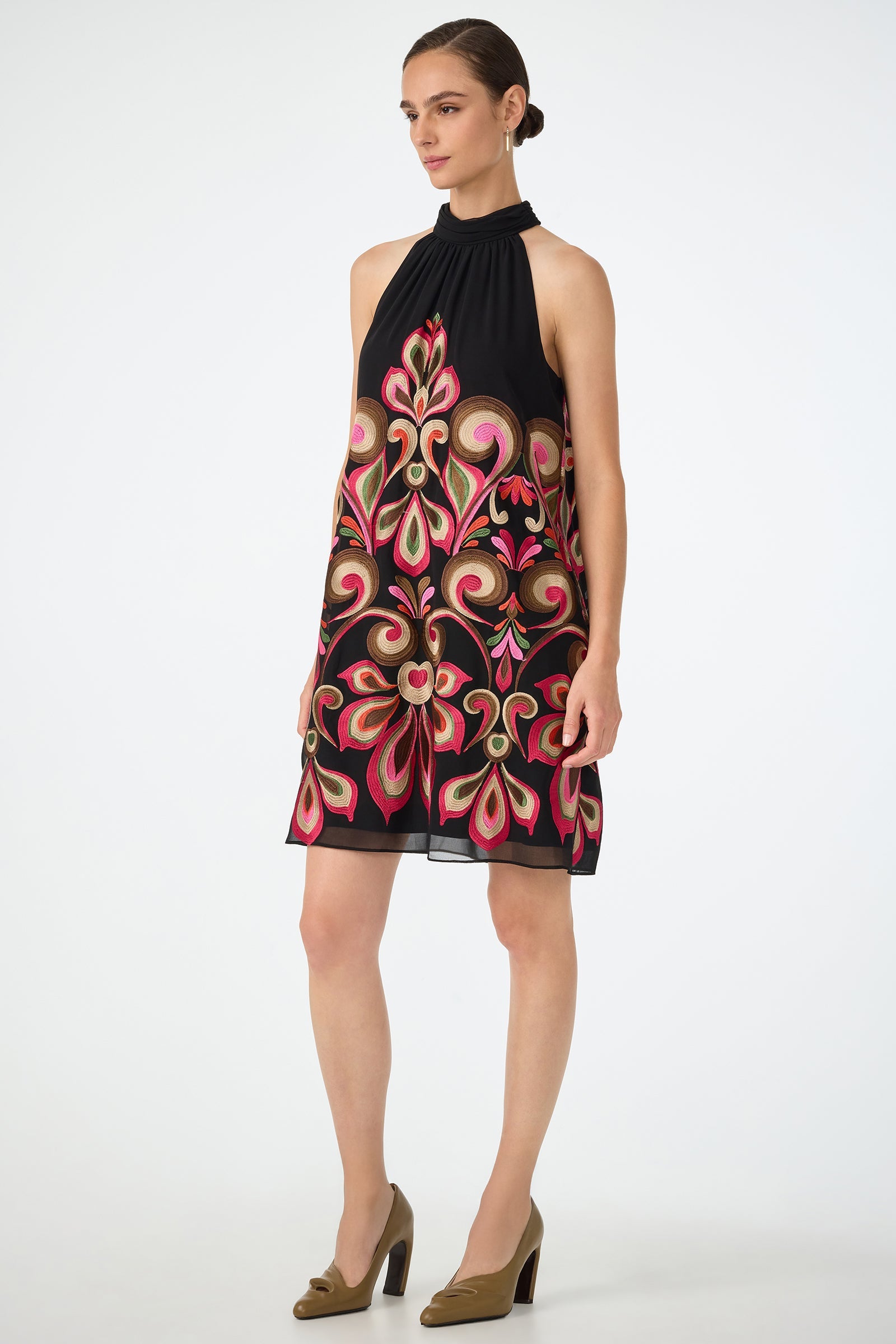 Zana Embroidered Mini Dress