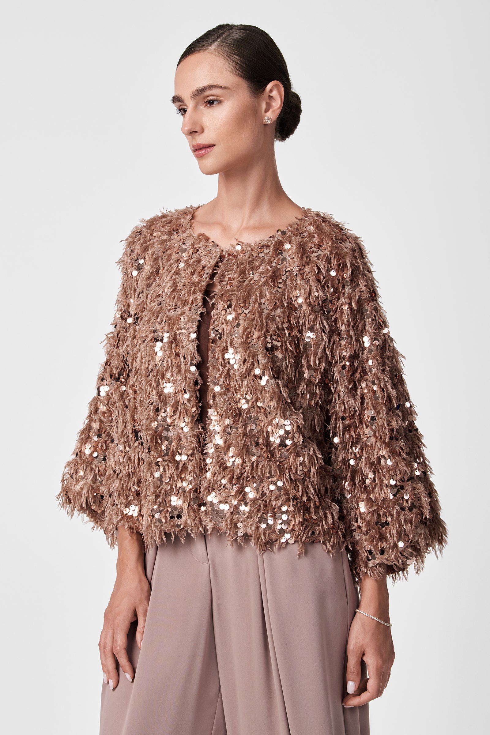 Oller Cropped Faux Fur Coat