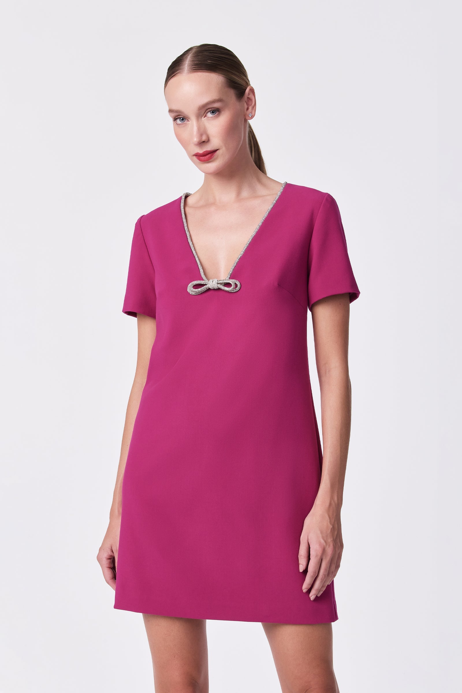Obelle Crystal Trim Mini Dress