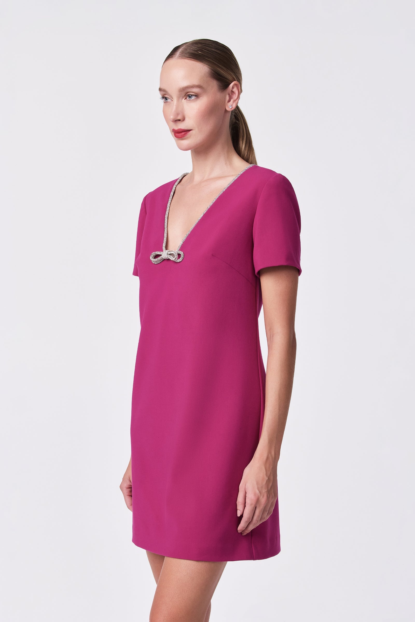 Obelle Crystal Trim Mini Dress