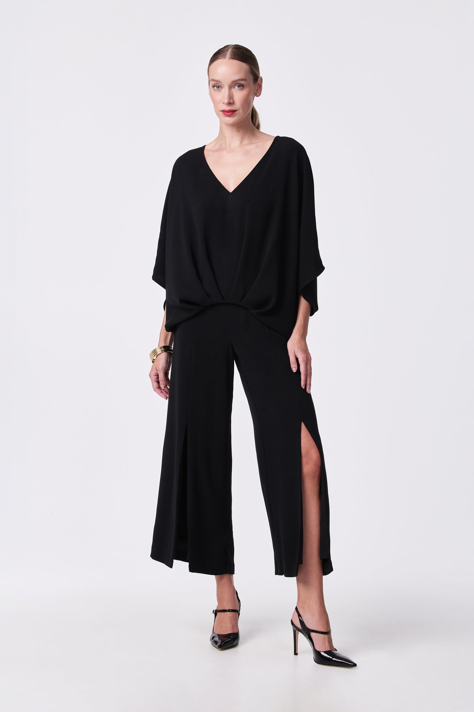 Davon Cropped Slit-Leg Pant