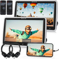 RICILAR Premium 10.5" Dual Screen Portable DVD Player for Car, Black ( 2 x DVD Player��Non built in battery )