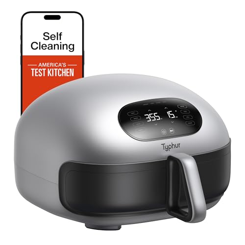 Typhur Dome 2 Air Fryer, Extra Large with Superior Airflow, Self cleaning Smart Digital Fryer with PFAS free Basket for Quick Easy Meals, Up to 32 Chicken Wings Capacity [New Version] : Home &amp; Kitchen