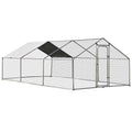 10039 X 20039 X 65039 Galvanized Metal Large Walk In Chicken Coop Cage Runs Hen House With Cover Amp Lockable Door - Waterproof Protective Cover