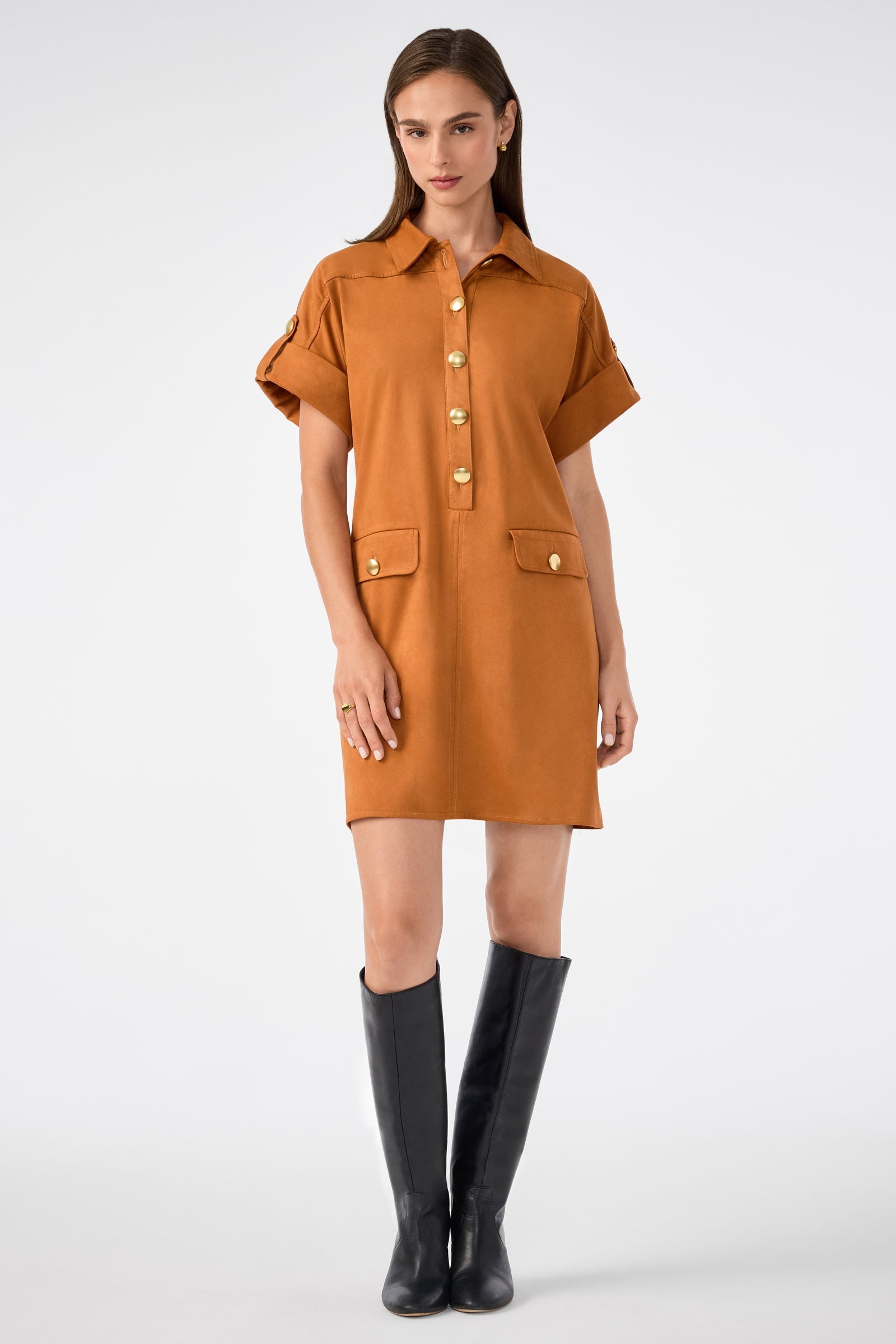 Sequoia Suede Mini Shirtdress