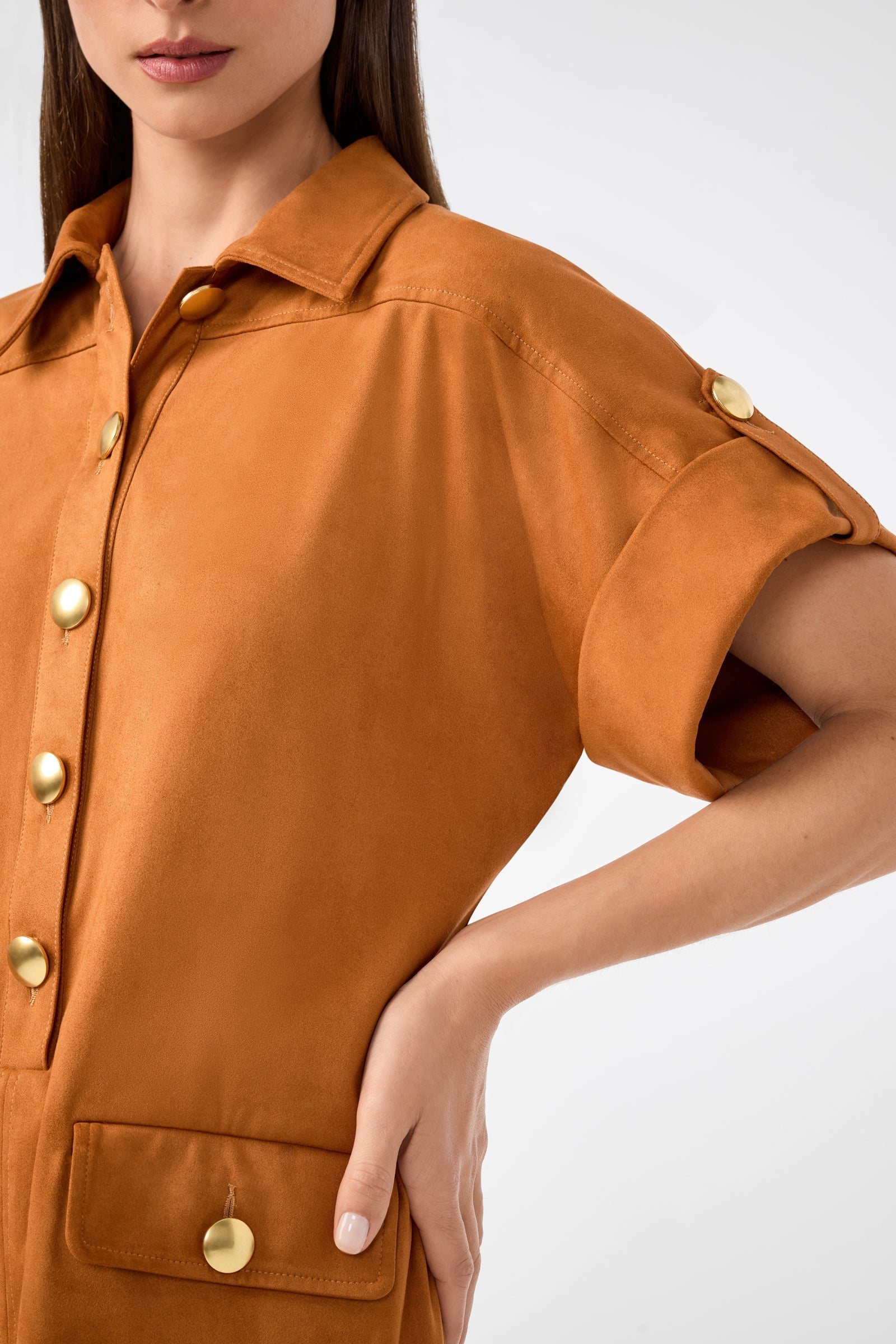 Sequoia Suede Mini Shirtdress