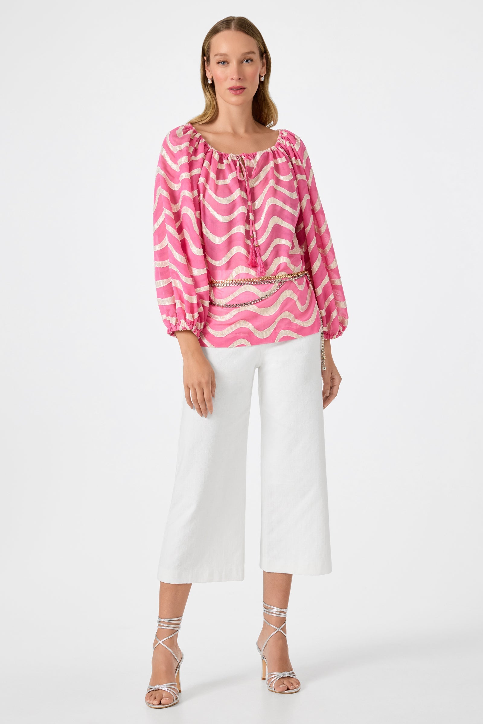 Sandia Blouson Top - Pinku
