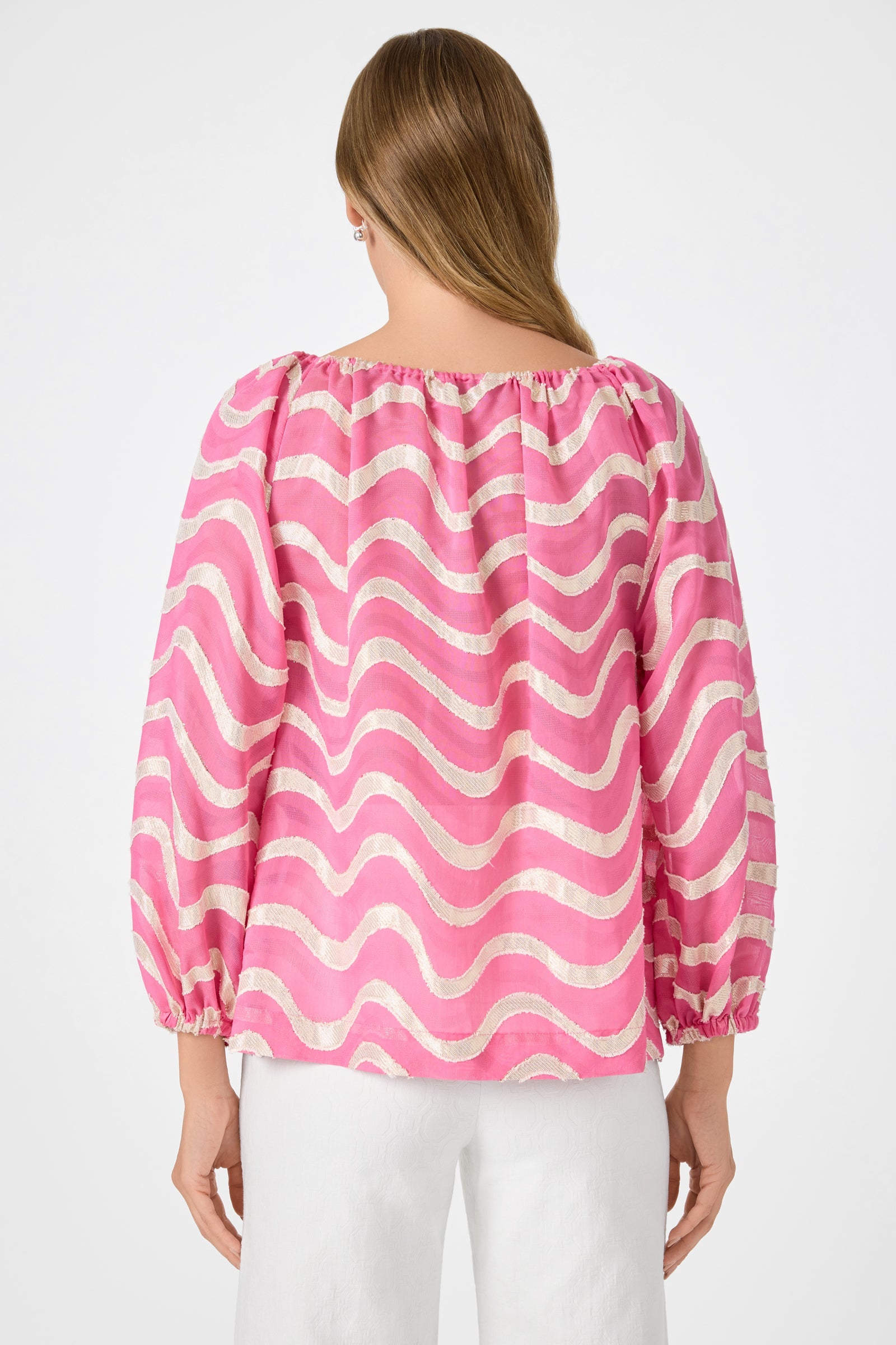 Sandia Blouson Top - Pinku