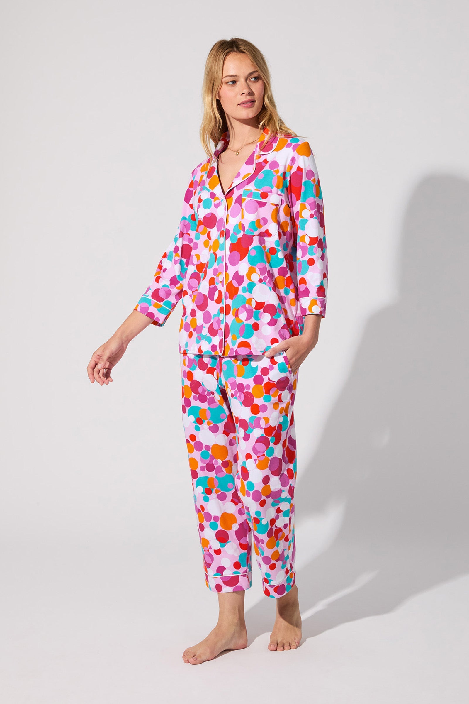 Crop Classic PJ Set - Bubble Dots
