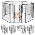 40Quot 168 Panel Pet Playpen With Door Foldable Dog Exercise Pen Metal Dog Puppy Cat Fence Barrier Kennel