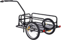 Aosom Foldable Bike Cargo Trailer, 80lbs Capacity, 16&prime;&prime; Wheels, Black, with Hitch