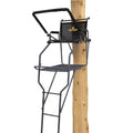 RIVERS EDGE Jumbo Jack Ladder Stand RE658 &ndash; Adjustable Shooting Rail, Large Platform, Mesh Seat