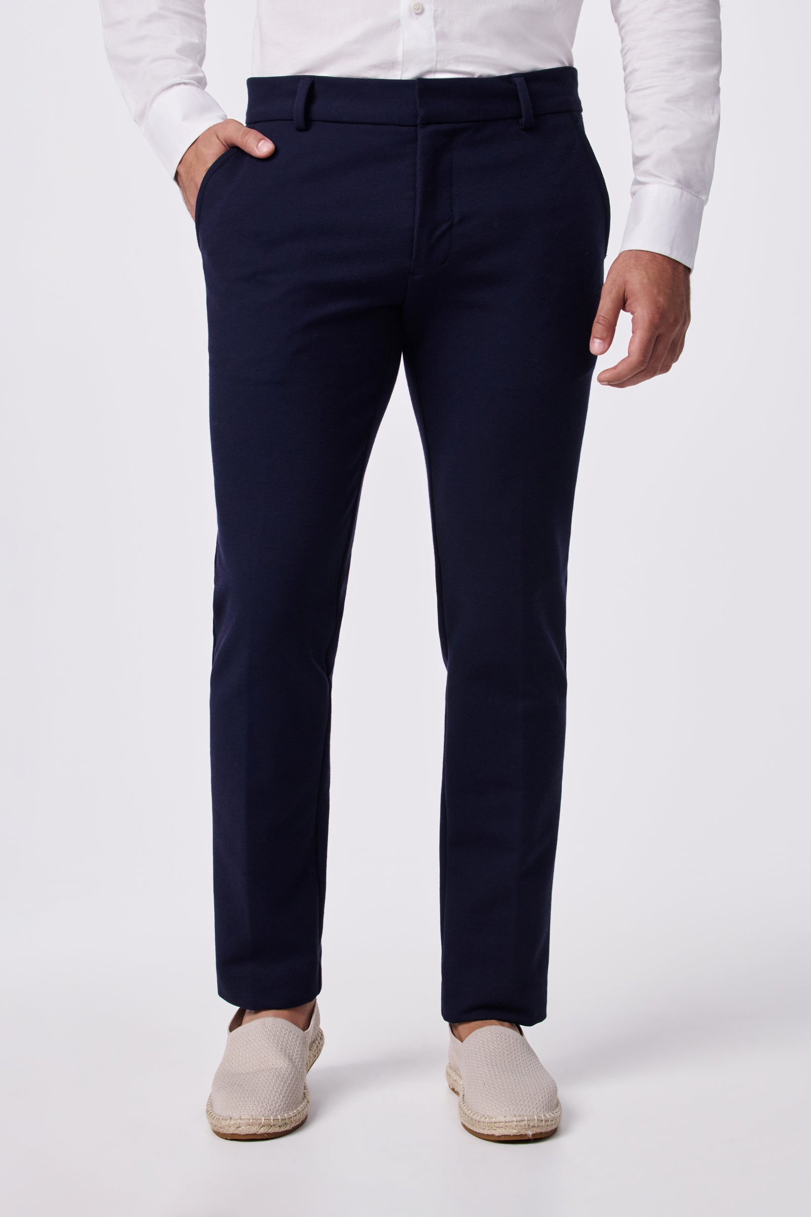Clyde Slim Trouser - Stretch Piqué