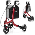 3 Wheel Folding Rollator Walker With Shopping Bag Lightweight Aluminum Mobility Walking Aid