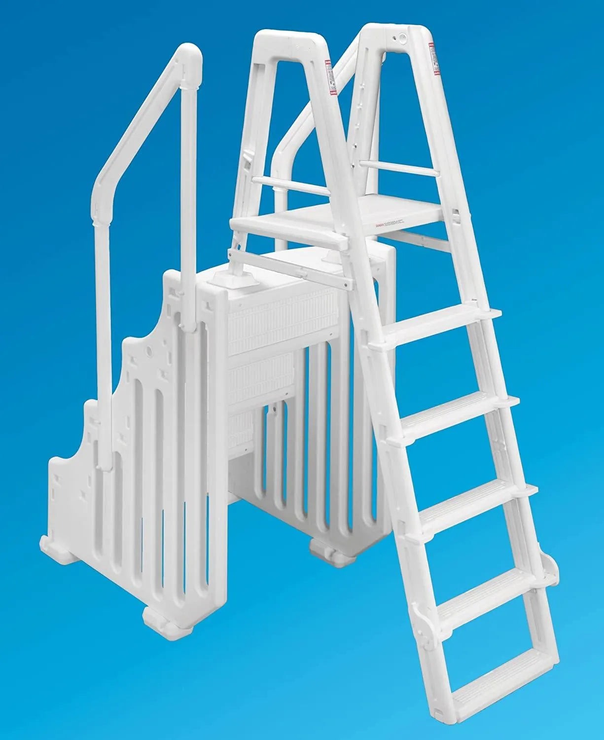 Ocean blue Above Ground Swimming Pool Mighty Step and Safety Ladder Set (38 inch Wide)