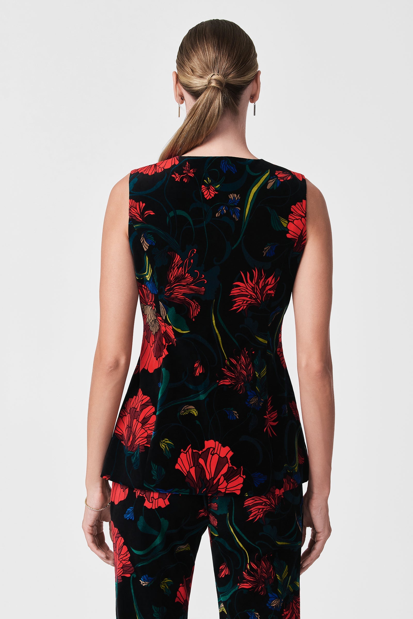 Kary Printed Velvet Vest