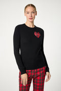 Plaid Heart Crewneck Sweater