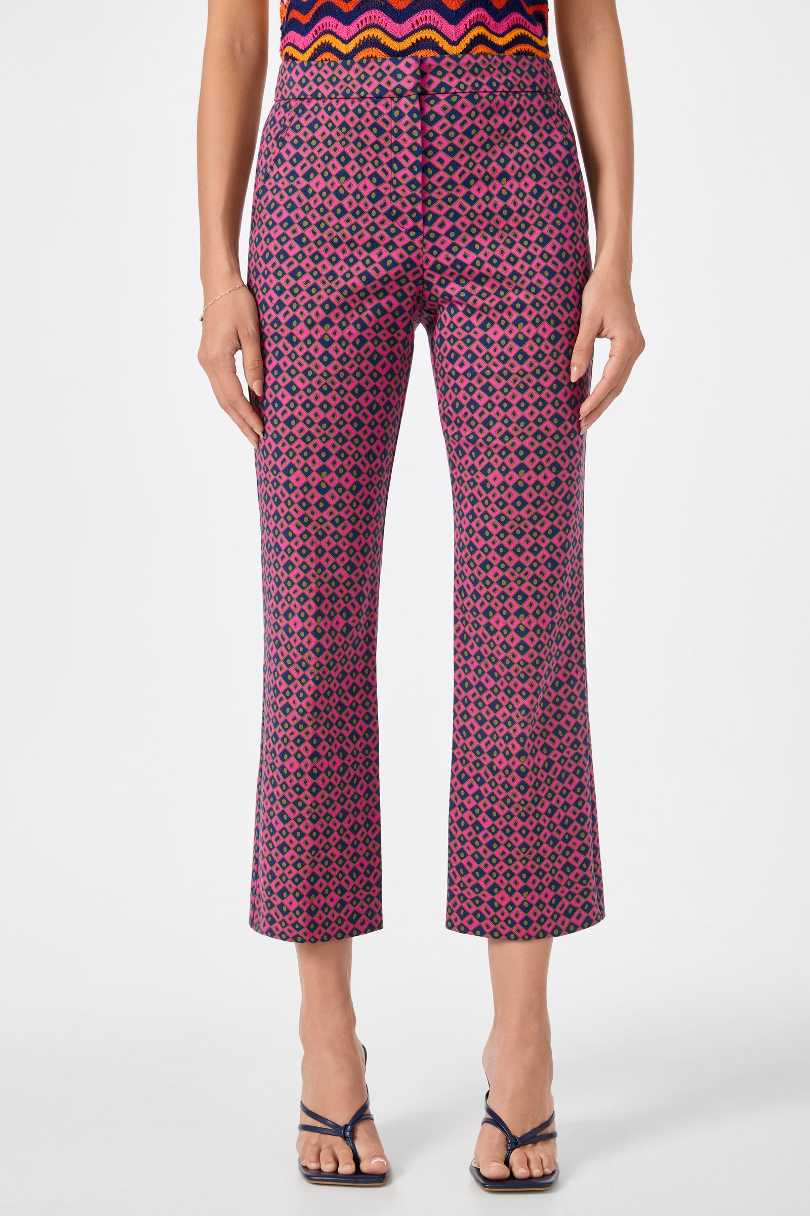 Lulu Cropped Pant - Himari Herringbone