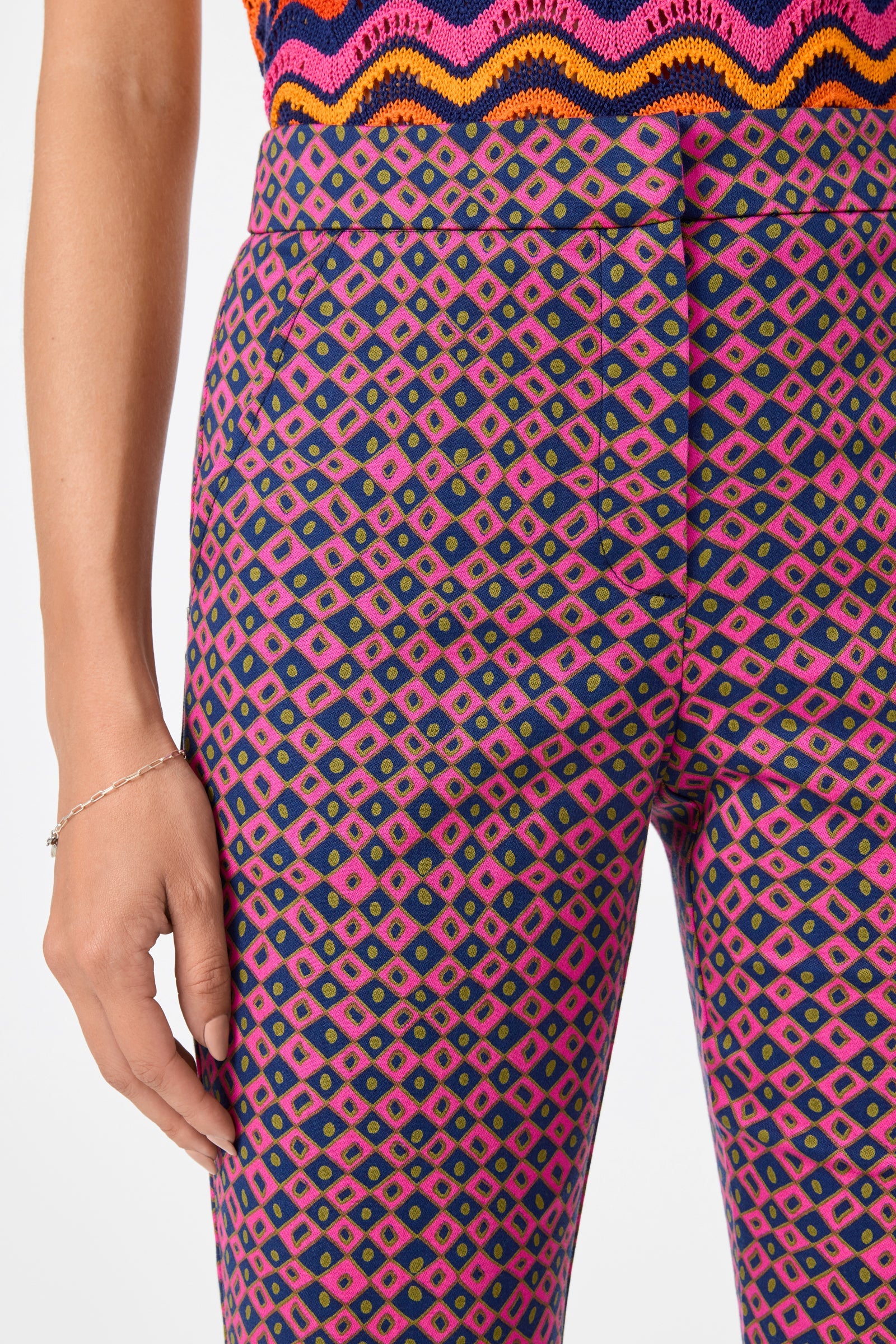 Lulu Cropped Pant - Himari Herringbone