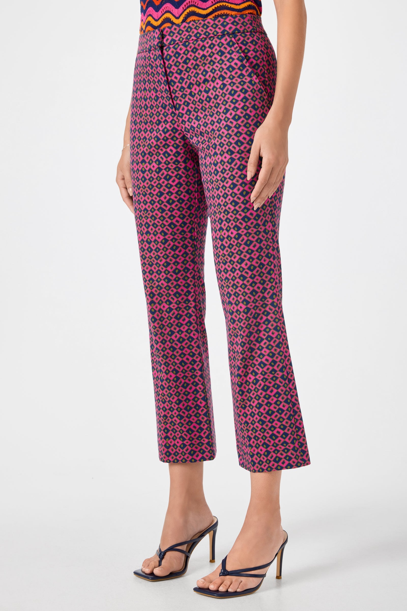 Lulu Cropped Pant - Himari Herringbone